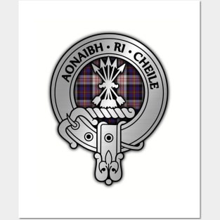 Clan Cameron Crest & Errecht Dress Tartan Posters and Art